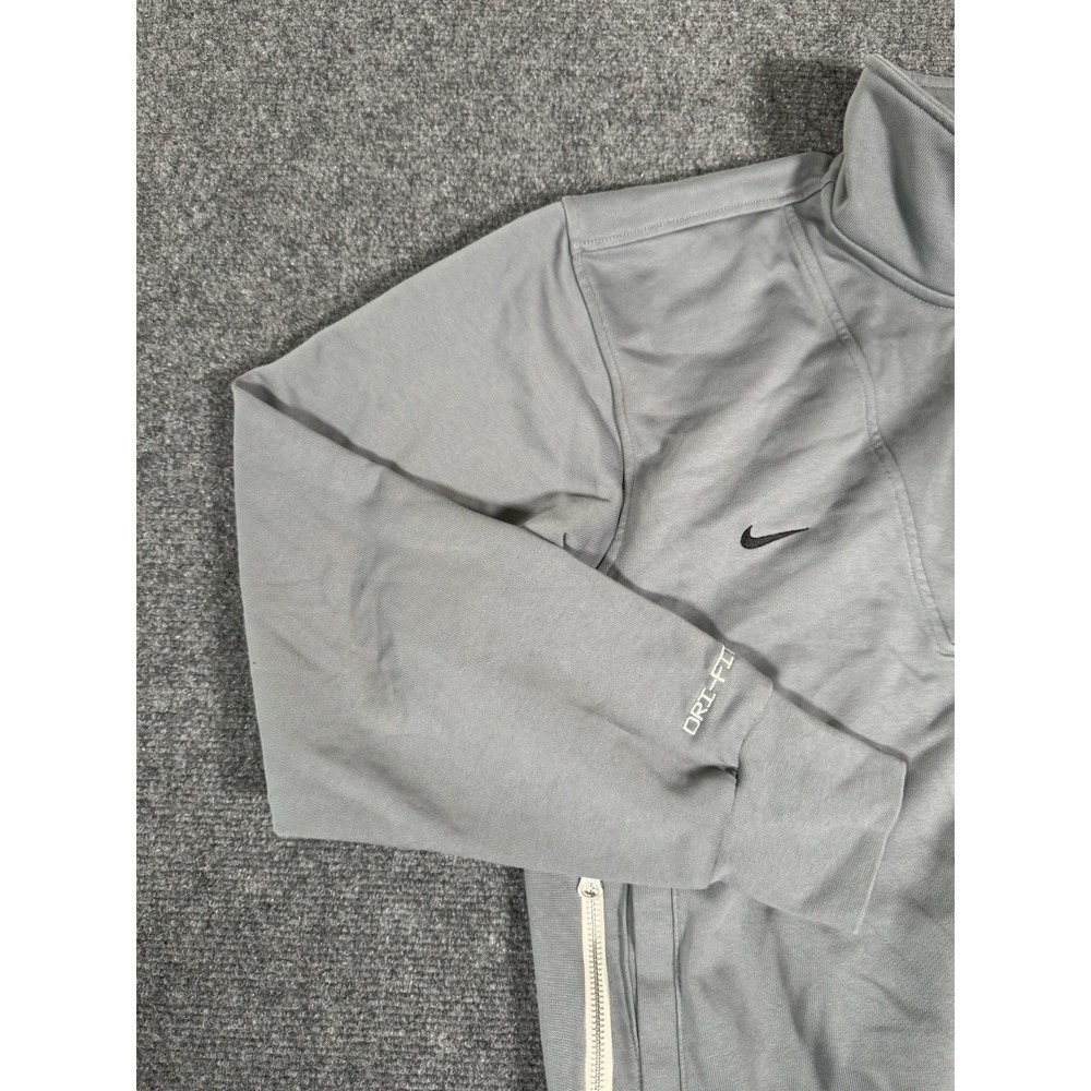 Nike Dri-Fit Standard Issue 1/4 Zip Gray Heavy Sweatshirt Pullover Mens Medium - Picture 3 of 14